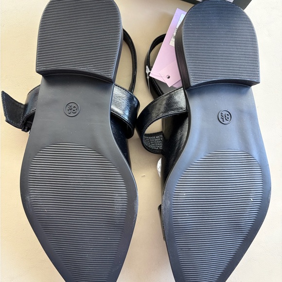 wild fable Black Pointed Buckle Slingback Flats with Silver Hardware - Picture 4 of 4